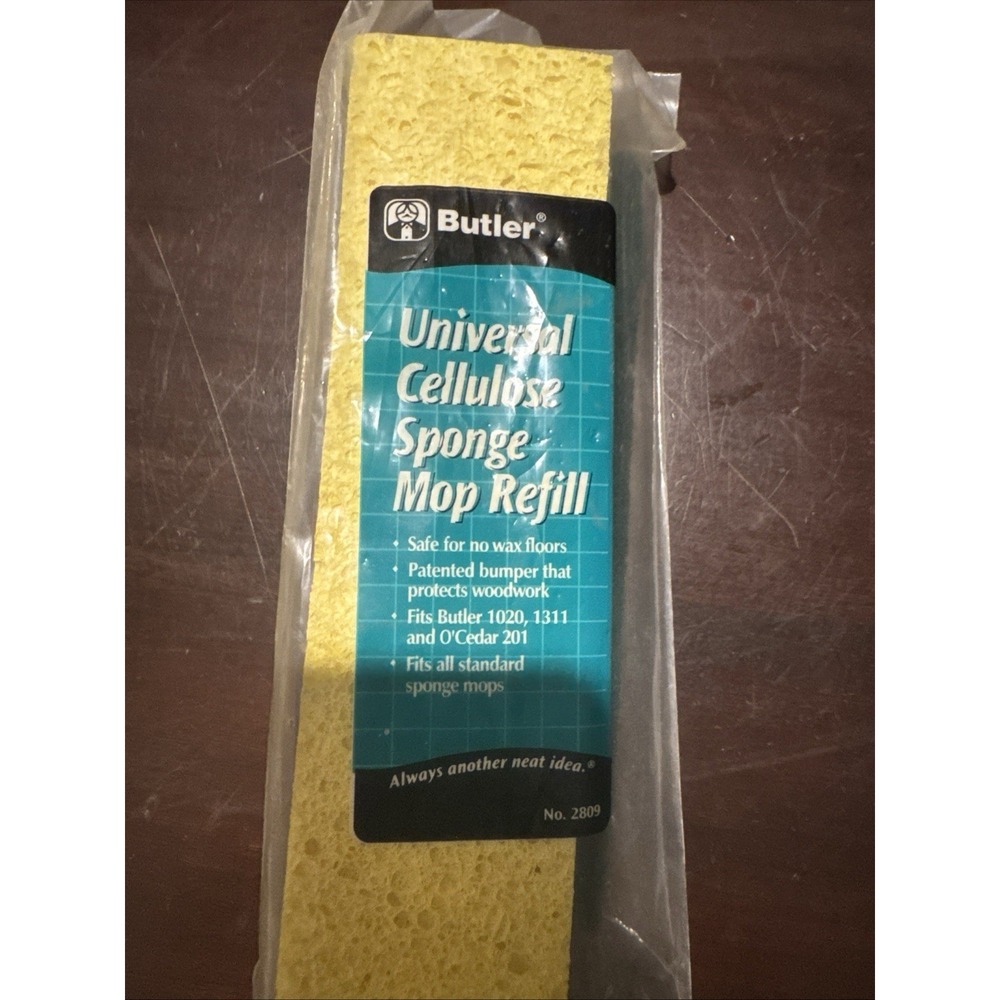 Butler Universal Cellulose Sponge Mop Refill w/ Scrubber #2809 Fits #1311